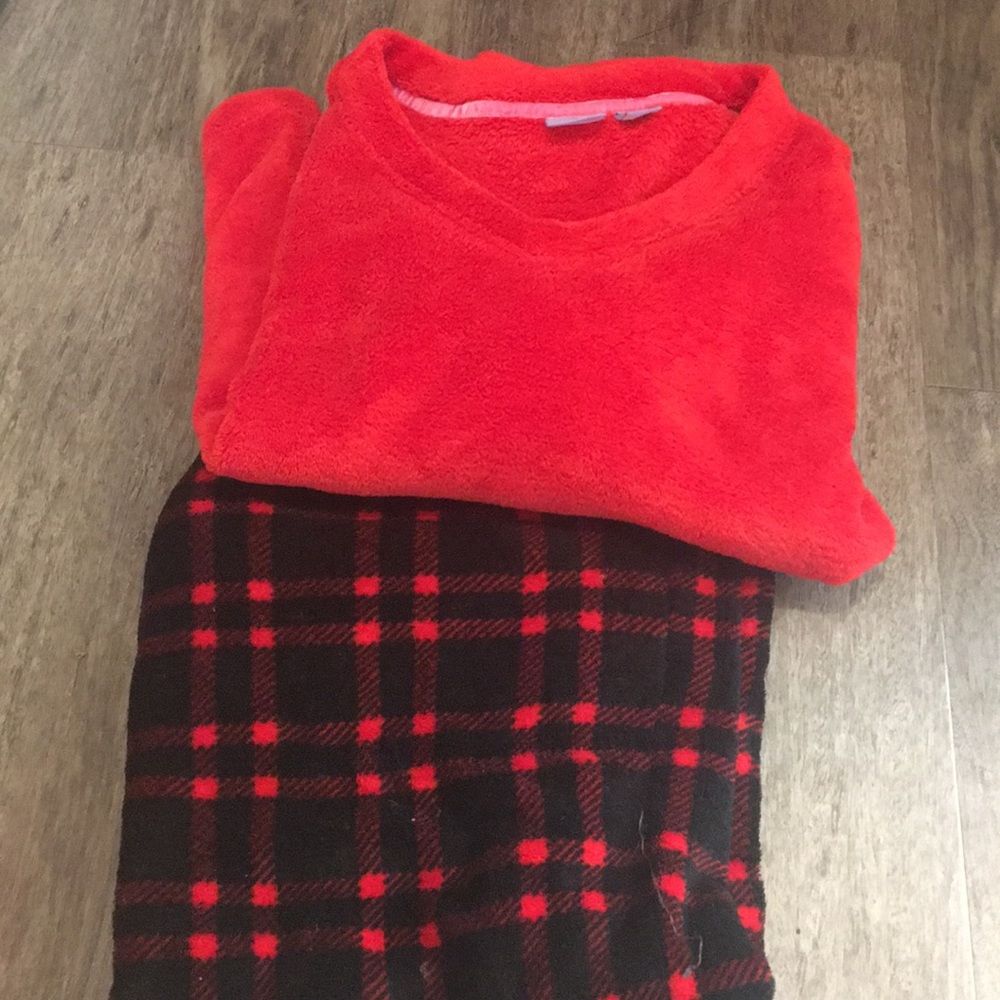 Super velvety soft red piece pajama set
